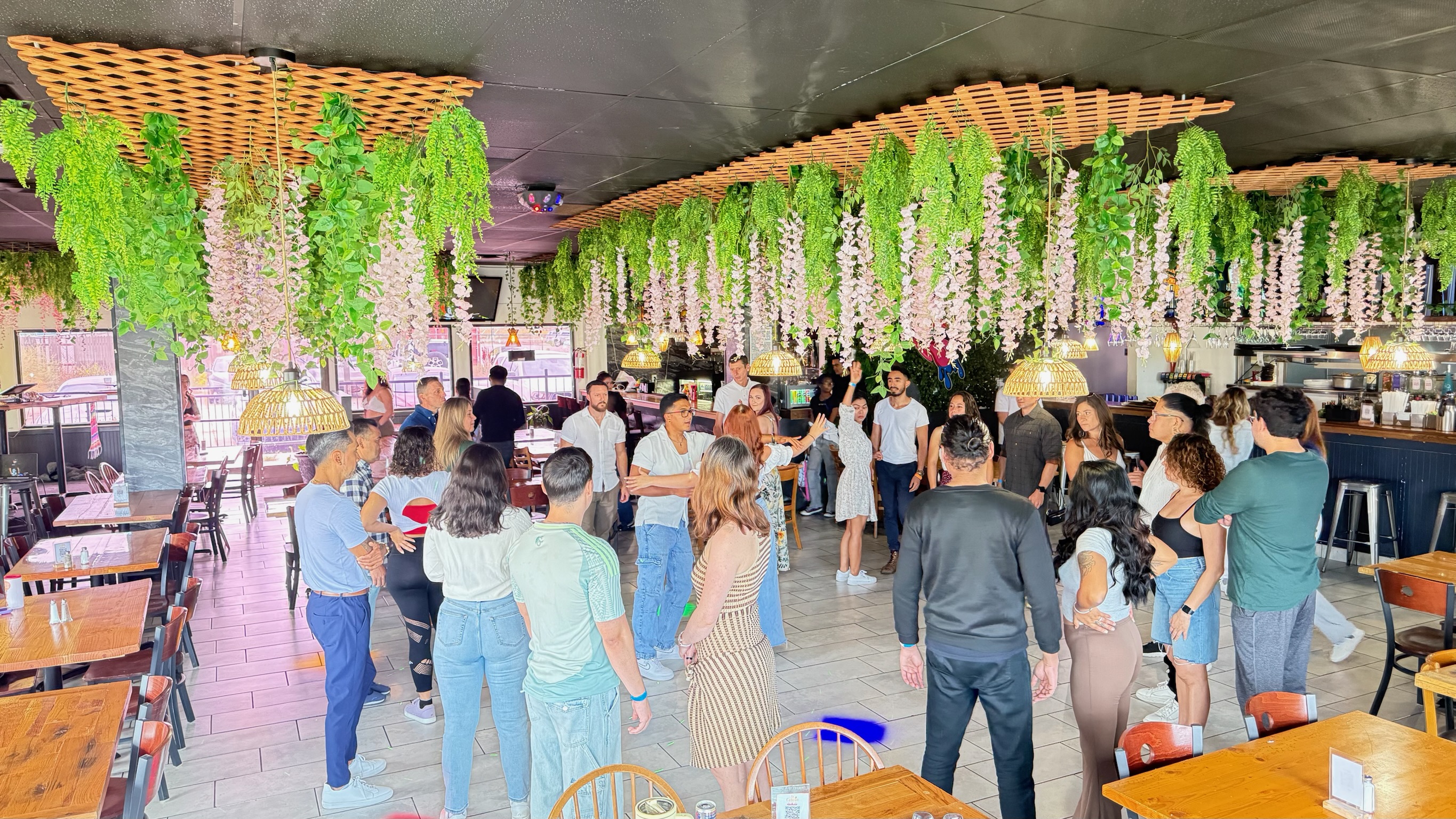 Dynamic Bachata social dancing